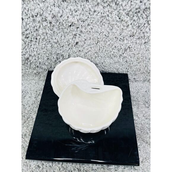 Shafford Original Art Pottery Shell Shaped White Porcelain Trinket Home Decor - Picture 2 of 9